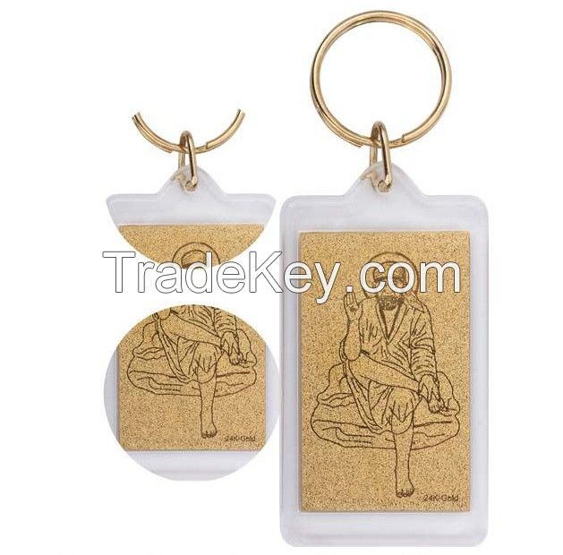 Gold foil keychain/24k gold/Car Accessories/Beautifully Keychain