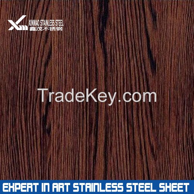 Foshan customized 1219mm 1000mm width wood grain steel sheet for decor