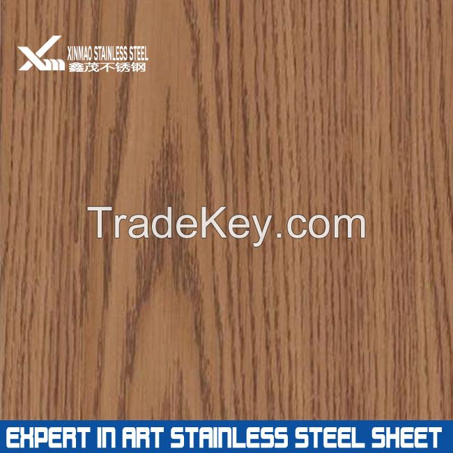 Foshan customized 1219mm 1000mm width wood grain steel sheet for decor