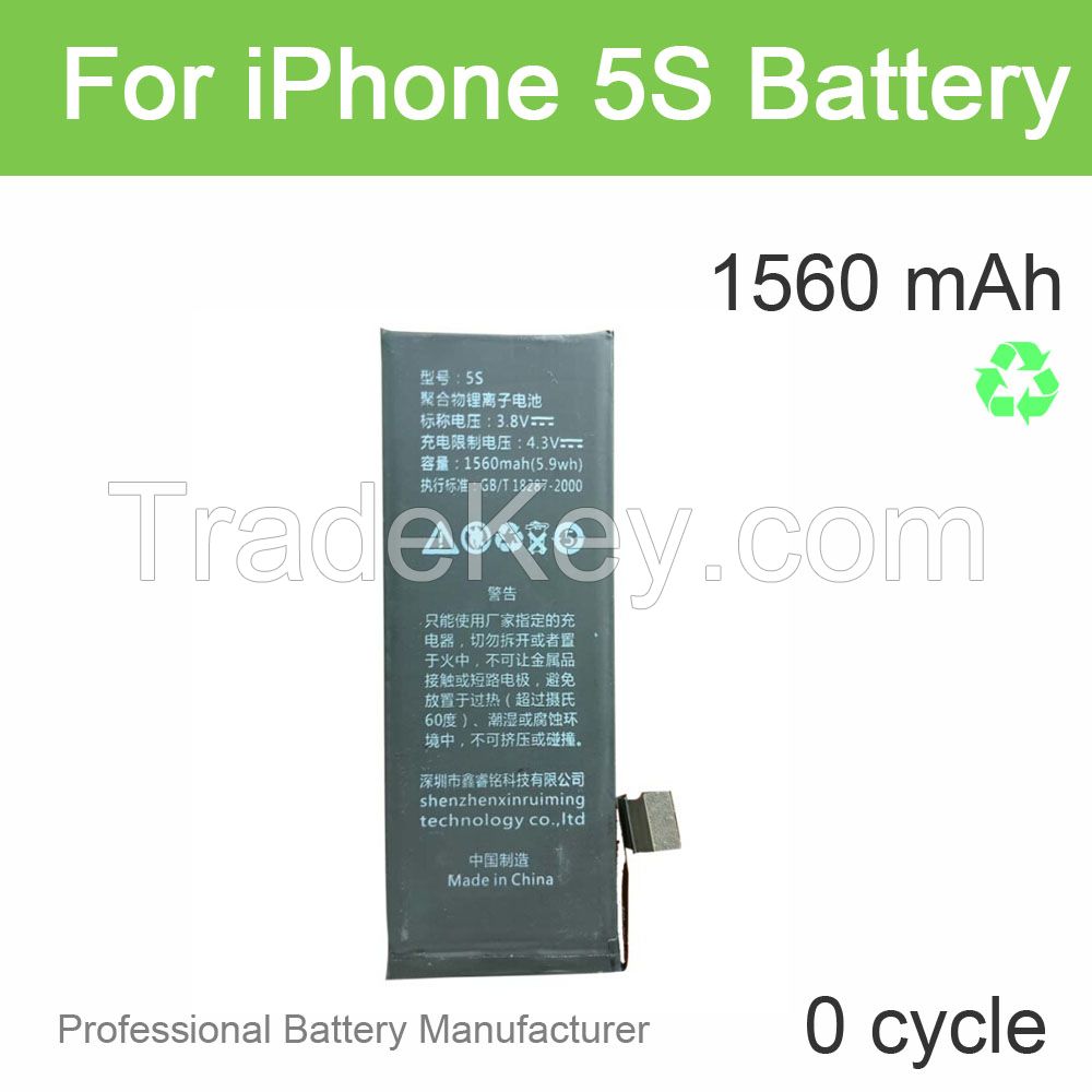 Factory Phone Batteries 3.8V 1560mAh Battery for iPhone 5S Wholesale