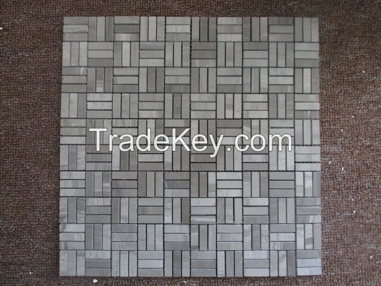 popular strip grey marble stone mosaic tile