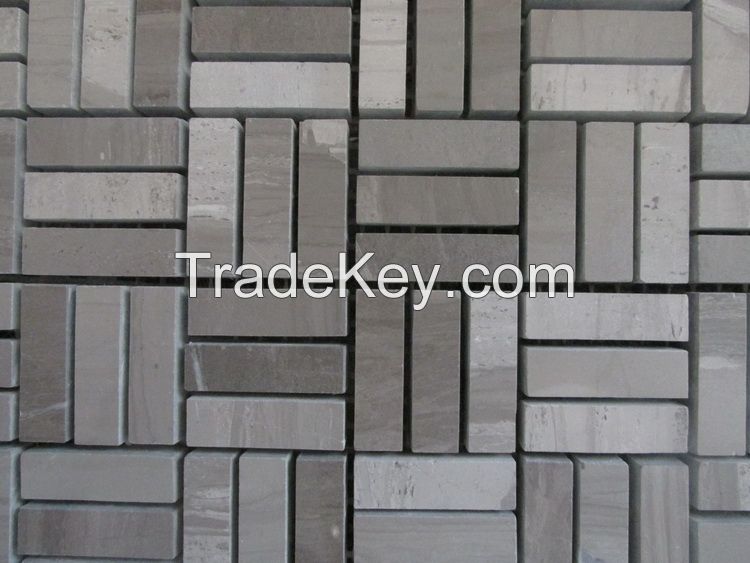 popular strip grey marble stone mosaic tile