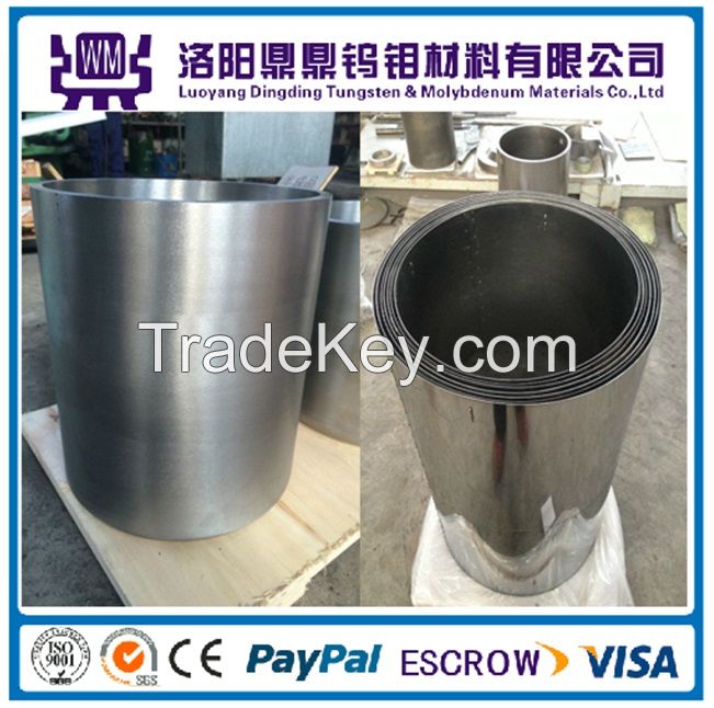 High Quality Customized Molybdenum Barrel, Molybdenum Heat Resistant Shields for Sapphire Growth Furnace for Melting Platinum