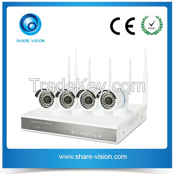 CCTV Manufacturer Supply Wifi 2.4G hz 720P Wireless Camera Kit System