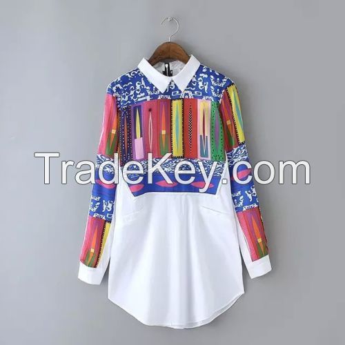 Womens Ladies Summer Vintage Retro Casual Shirts Long Sleeve Tops Blouse