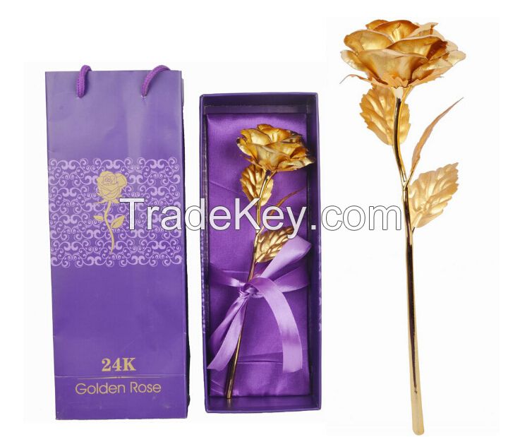 Wedding decoration flowers metal fork art gold foil rose