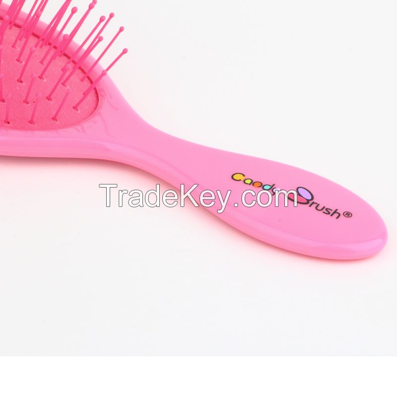 Plastic Handle Soft Nylon Bristle Hair Brush Detangling Hair Brush for Wet and dry hair