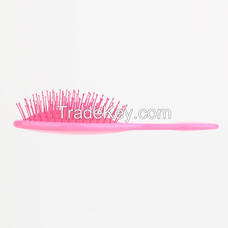 Plastic Handle Soft Nylon Bristle Hair Brush Detangling Hair Brush for Wet and dry hair