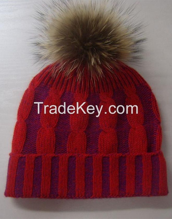 100% cashmere hats caps with ball