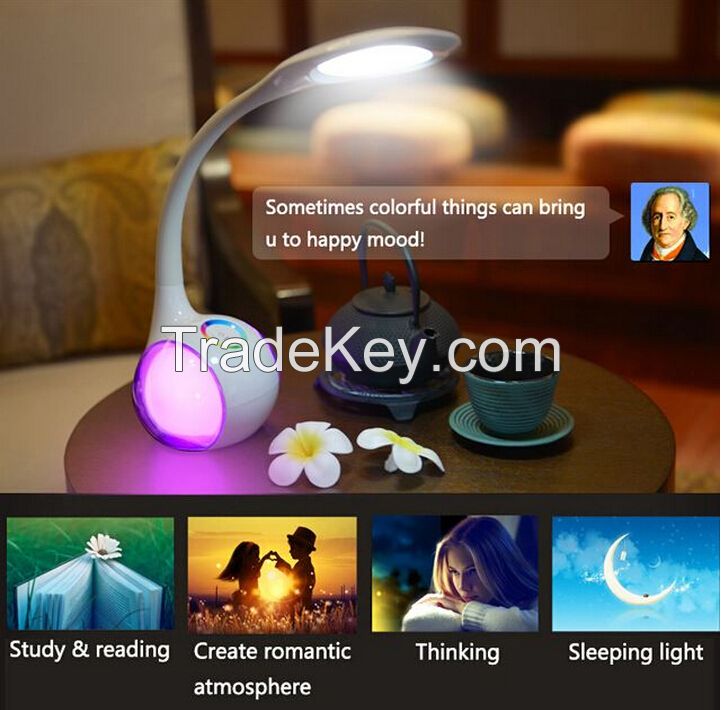 Led seven touch colorful eye protection table lamp