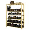 Sell 2/3/4/5 -Tier Part-Assembled Shoe Rack- Solid Unfinished Pine