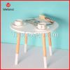 Round wooden tempered glass table