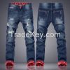 thick male jeans fashion style with holes teenagers jeans trousers