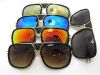 Acetate inlay metal designer aviator sunglasses