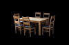 solid oak dining table and chairs