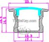 T style aluminium profile for led strips for recessed wall lighting strip