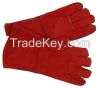 Red leather welder glove