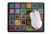 Square Grid design rubber+farbic mouse pad .