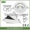low price high lumen adjustable cob 15w led downlight round white
