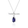 9ct White Gold Belle Necklace with 1.50ct Sapphire Pendant