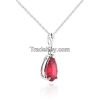 9ct White Gold Belle Necklace with 1.75ct Ruby Pendant