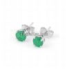 9ct White Gold 0.95ct Emerald Classic Stud Earrings