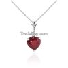 9ct White Gold Heart Necklace with 1.45ct Ruby Pendant