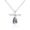 9ct White Gold Belle Necklace with 1.50ct Sapphire Pendant