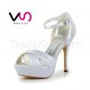 platform high heel bridal shoe