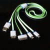 4 in 1 Noodle Micro USB Charger Cable USB Data cable For Samsung Galaxy S7 Edge Note 3 For iPhone 4S 5S 6S