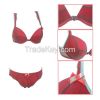 Top Quality Fancy Lace Front Closure Bra Set with Beautiful Look (FPY329)