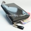 2015 new carbon fiber hand bag hot sell 3K twill glossy TPU Clutches Designer Male Long Wallets Luxury Black Money Clips Purse