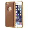 Fashional genuine Leather and metalic Cover Case For iPhone 5 6 6Plus mobile phone case