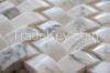 Venato Carrara tile, Mosaic, square with flower pattern