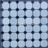 Carrara White Italian Carrera Marble Octagon Mosaic Tile Gray Dots 