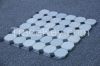 Carrara White Italian Carrera Marble Octagon Mosaic Tile Gray Dots 