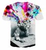 Men's Fashion 3D printed Skulls Beauty Animal Creative T-Shirt 3d printed short sleeve T Shirt O-neck Men Tee Shirts M-XXXL