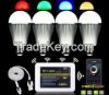 9w E27 RGB color changing led wifi bulb with remote dimmer wireless control, smart wifi rgb lighting bulb