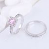 925 Silver Sterling Ring  set with pink simulated diamond for women