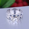 925 Silver anniversary Ring Set for Women and men gift jewelry