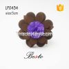 High quality fabrc flower center custom decorative stick pin wooden flower brooch for suits/dress/garments