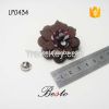 High quality fabrc flower center custom decorative stick pin wooden flower brooch for suits/dress/garments