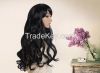 human hair wig in wave