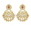 Golden Jhumka Earrings with Multi Colour Stones