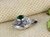 Exquisite gawu box inlaid green crystal S925 sterling silver pendant
