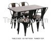 dining room furniture Square metal wooden table