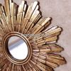 2016 new Top sales round antique decorative sun shaped wall framed mirror