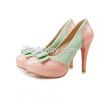 Cheapest Pumps Plus Size Fashion Sweetly Hit Color Bowknot Pumps Pink