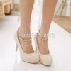 Cheapest Pumps Plus Size Newly Sweetly Flower Chain Hasp Pumps Apricot