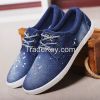 LEYO summer man shoes navy, black, light blue denim casual shoes classic slip-on sneaker
